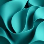 High-resolution stock photo graceful and elegant deep teal 3D shapes with tactile texture. Soft, gentle light, diffused shadows, and subtle illumination. Luxurious and vibrant, commercial quality